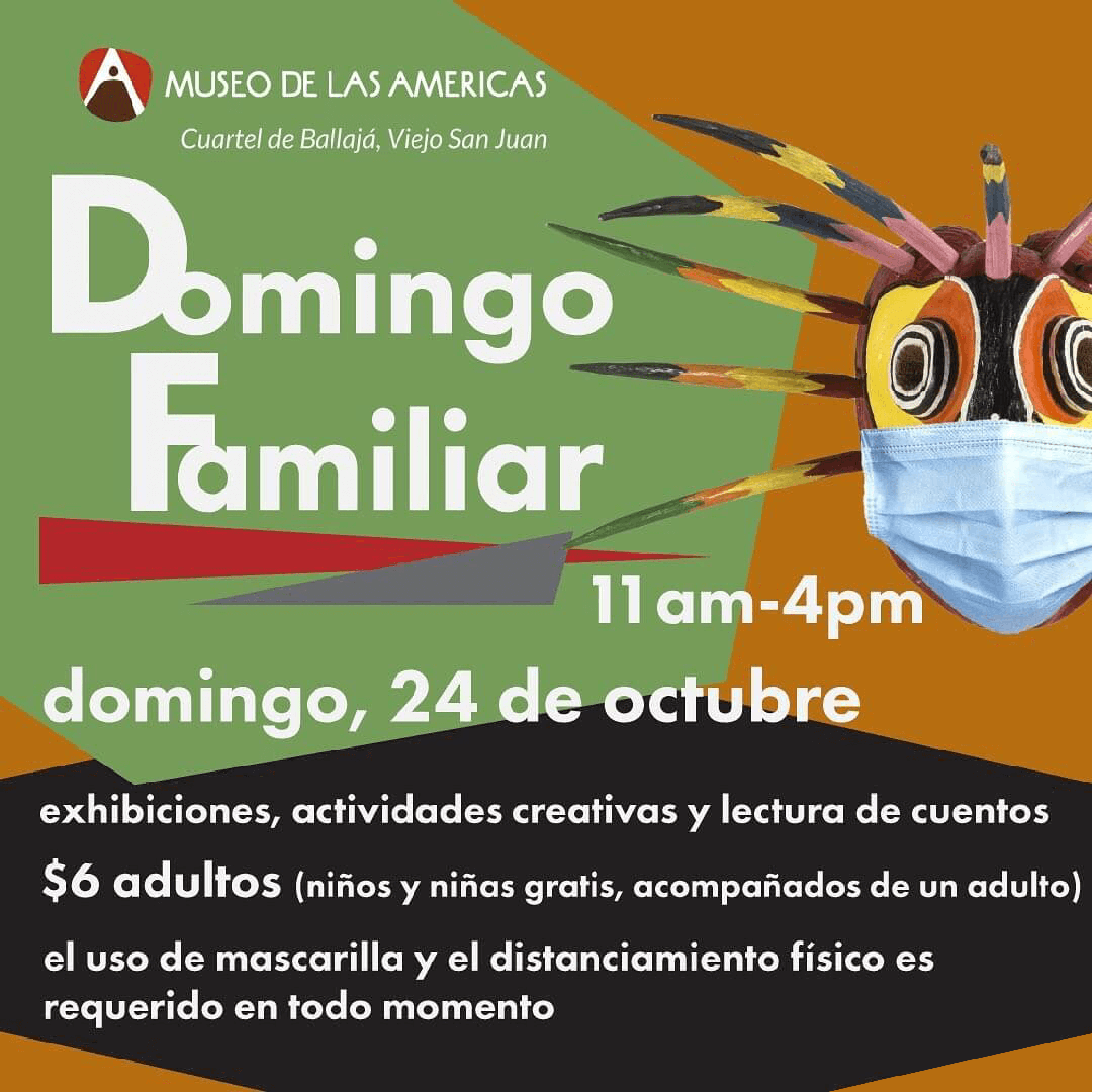 promocion del evento de Domingo familiar en el Museo de las Americas - 24 de octubre de 2021