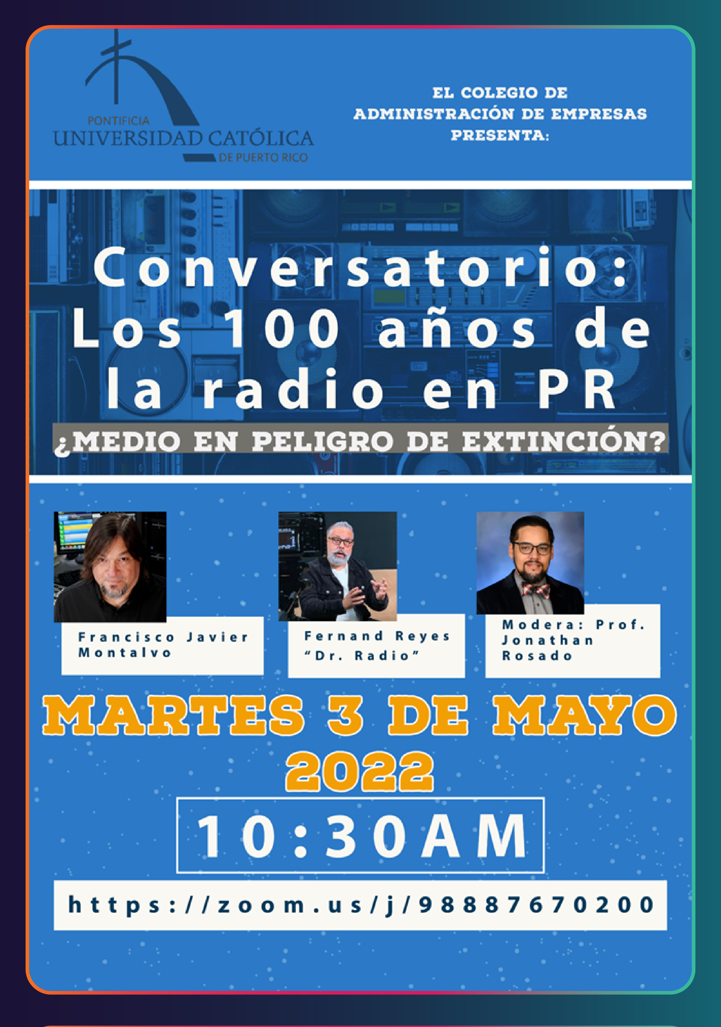 promocion de conversatotio de la pontifica Universiad Católica 100 años radio - ¿medio en extinción?